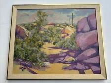 CALIFORNIA LANDSCAPE PAINTING BY PROFESSOR BILL VOSS LISTED EXHIBITED ARROYO