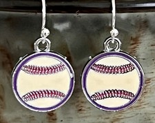 Baseball Fan Dangle Earrings for Sport Lovers. Team. Fan. Play Ball.