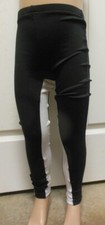 NWOT Black /white inseam stripe Leggings Dance costume Kick pants ch/ladies