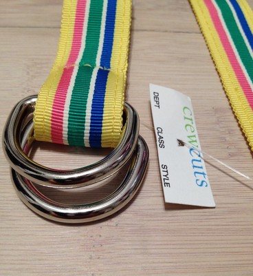 NWT J.Crew CREWCUTS Girls Striped Belt Kids Large 34.5'' x 1''
