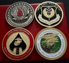 United States Army Navy Special Operations Command Challenge Coin Set USSOC JSOC