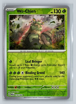 Carta Pokémon Wo-Chien 018/182 - Paradox Rift - Lámina Inversa - Tarjeta Individual Coleccionable