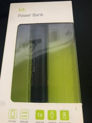 Kit 2000mAh Universal Premium Portable Power Bank. Black. New. - Image 1 of 4