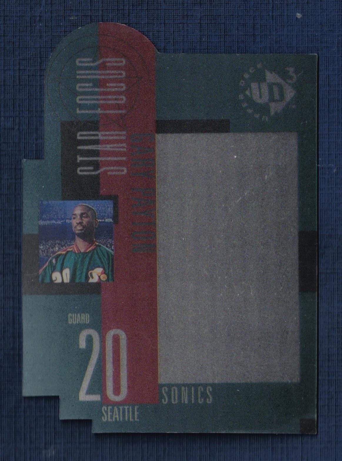 1997 Upper Deck UD3 "Star Focus" Die-Cut Gary Payton #29 Seattle Supersonic MINT