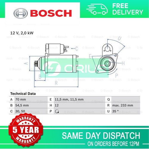 Fits Nissan XTrail Primera Almera 2.2 D dCi + Other Models Bosch