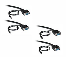 NEW CE 2 Pack, Shielded SVGA Cable with 3.5mm Audio, Black, HD15 Male , 35 Feet