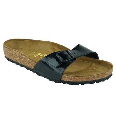 Birkenstock Madrid Birko-Flor Sandals Black Patent 35 809410076823 | eBay