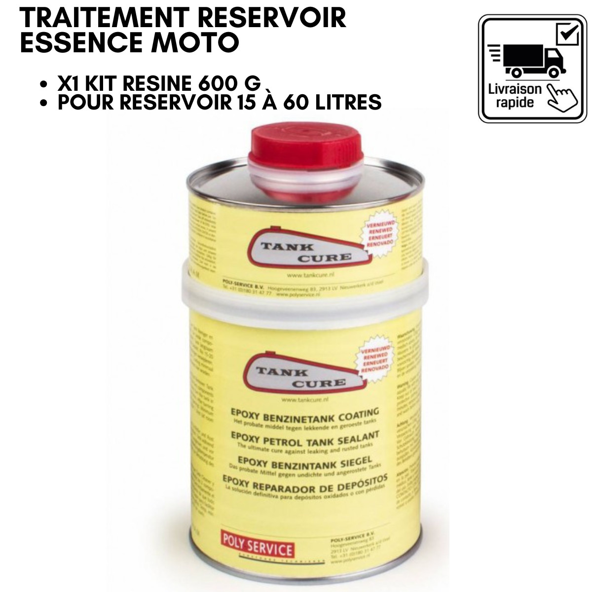 Traitement réservoir TANK CURE résine époxy haute performance 45L