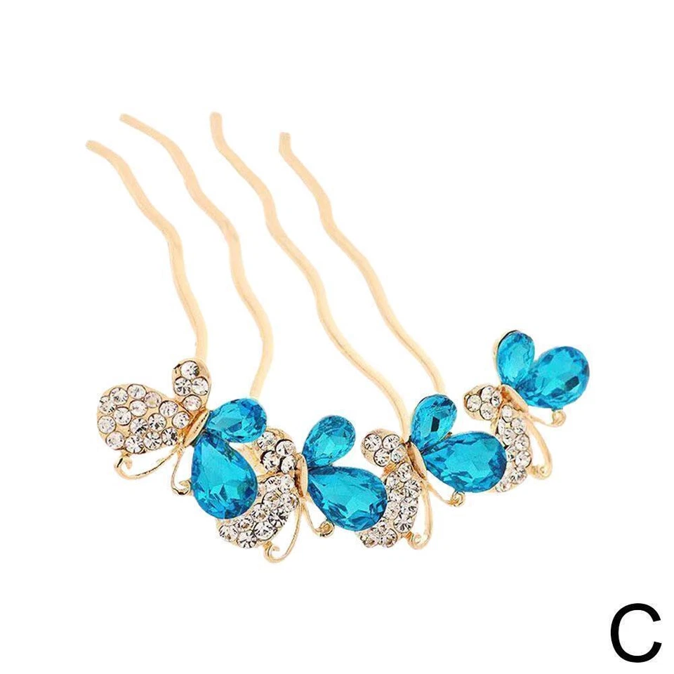 Wedding Bridal Hair Comb Diamante Crystal Rhinestone Clip Pin Slide Tiara Y5V9 - Image 3 of 4