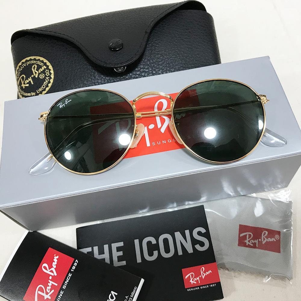 Accessories Included Rayban Round Metal Sunglasses Gold