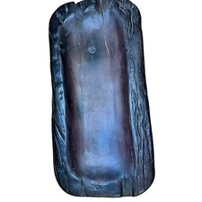 Raw Edge Hand Carved Wood Dough Bowl 23" Farmhouse Primitive Decorative