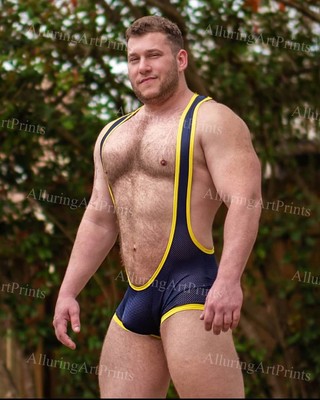 Male Model Photo Print Muscular Handsome Shirtless Hunk Abs Husky Man -NN56