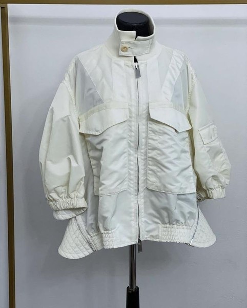 Women Sacai Jacket White 38 / M / 46