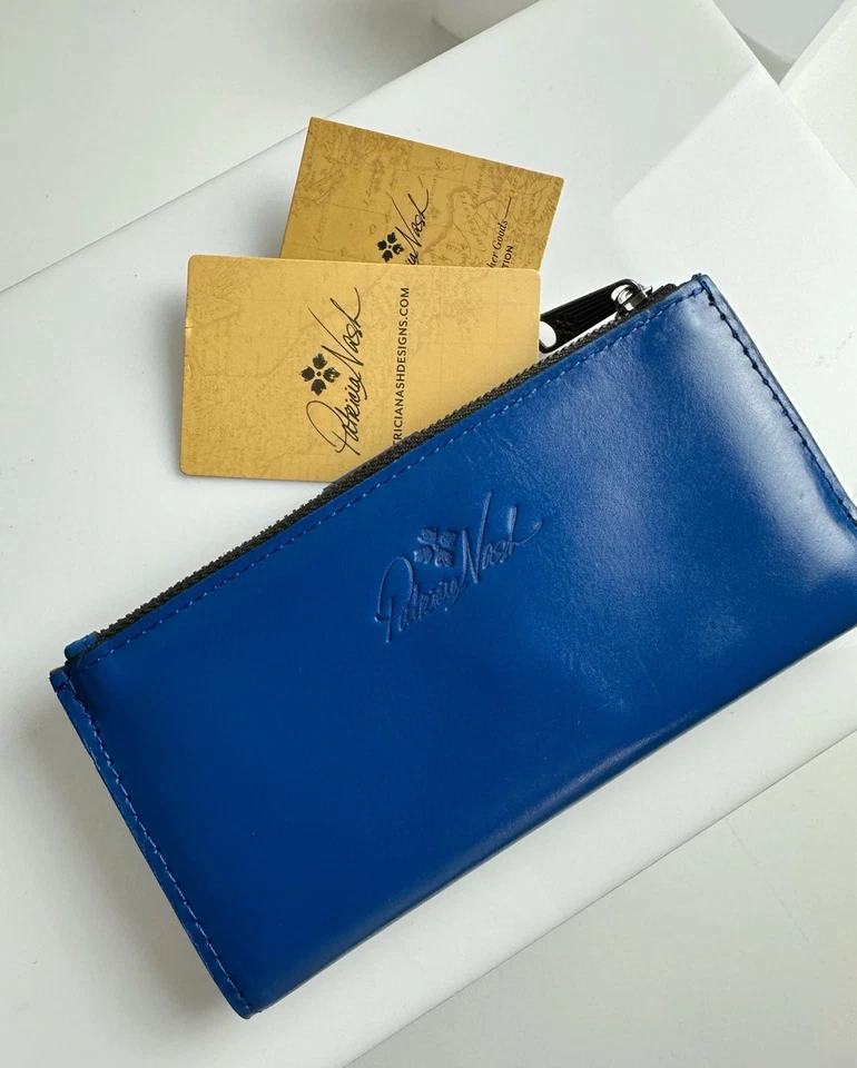 Cartera de cuero Patricia Nash Nazari en azul nunca usada Foto 2 de 4