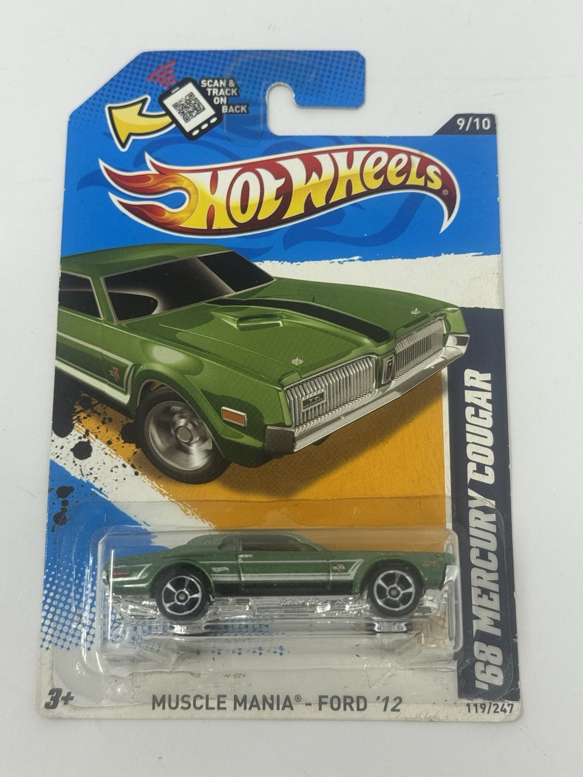 Hot Wheels 2012 Ford Muscle Mania Green ‘68 Mercury Cougar #119 A17
