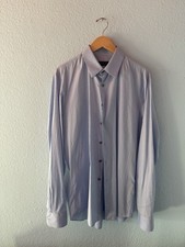 Prada Men's Light Blue Dress Shirt Size 44 17½ Point Collar Long Sleeve