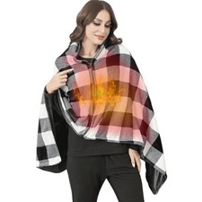 USB Heated Shawl Wearable Electric Throw Blanket 3 Heating Levels Machine Was...