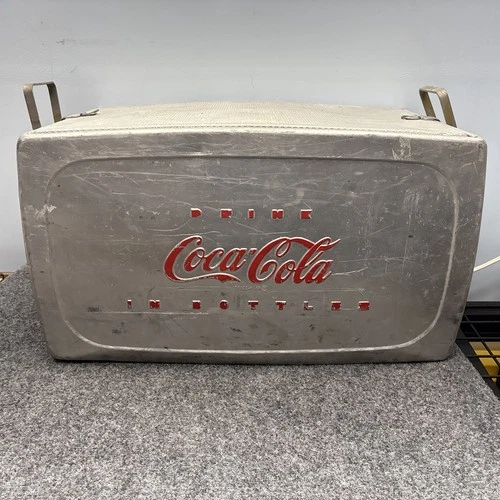 Vtg 1950s Aluminum Coca Cola Ice Chest Cooler Antique - Decor - Diner Vibes