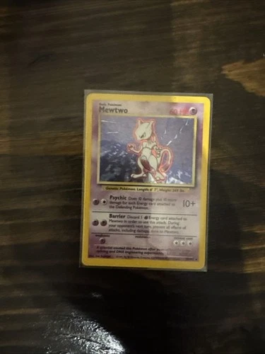 Pokémon Mewtwo TCG Base Set Holo Unlimited Rare Card 10/102
