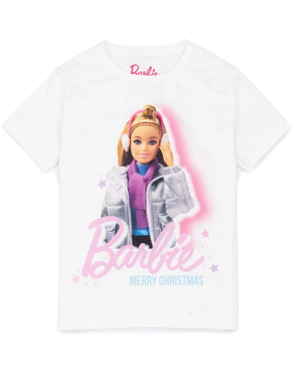 Barbie T-Shirt Bambina 2 Confezione - Magliette In Cotone Con Logo E Frasi Ispiratrici - Taglia 5-6 Anni - 2