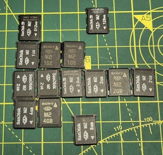 Job lot 14 memory cards 128mb 8gb Memory Stick micro m2 grab a bargain!