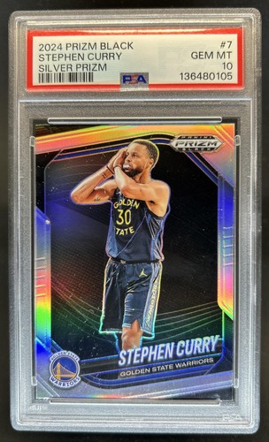 2024-25 Panini Prizm Black Stephen Curry Silver Prizm #7 Warriors PSA 10