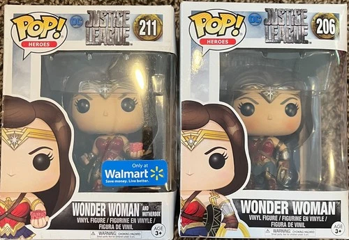 2x New Funko Pop Wonder Woman Vinyl Figure Justice League 206 211!