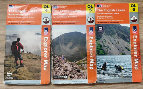 Set Of OS Explorer Maps Numbers OL4 OL5 OL6  Lake District