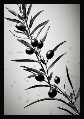 Gelassene Olivenzweige gerahmtes Wandbild Poster Leinwanddruck Bild