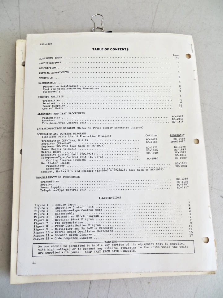 GE Mastr Progress Line Executive Series Maintenance Manual LBI-4332 - Image 4 of 4