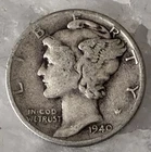 1940 P 10C Mercury Dime 90% Silver American Coin #5