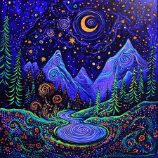 Starry Sky 5D Diamond Painting Kits for Adults,Starry Night Diamond Art Kits for