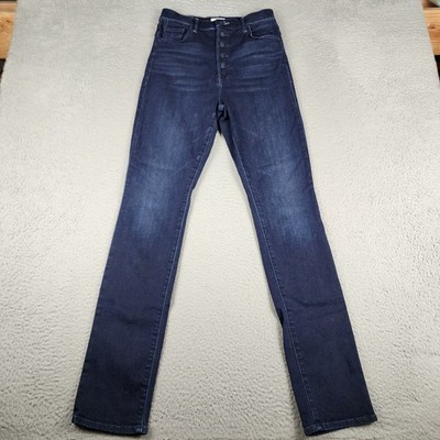 Mother Jeans Womens 27 Blue High Waisted Pixie Rail Skimp Button Fly Faded Denim
