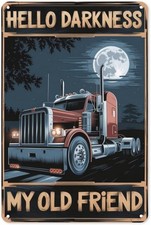 Vintage Trucker Tin Metal Signs Retro Metal Wall Art for Garage, Man Cave  Road