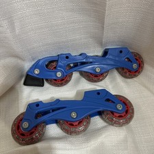 Roller Derby RD Inline Skates Blades Replacement Wheels Set Red Blue 3 Wheels