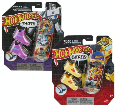 Hot Wheels Skate Fingerboards Transformers Megatron & Bumble Bee Lot 2 HTF