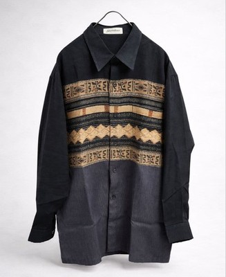 Vintage Black Patterned Shirt by Raf Simons, Doublet, KIDILL - Free Size
