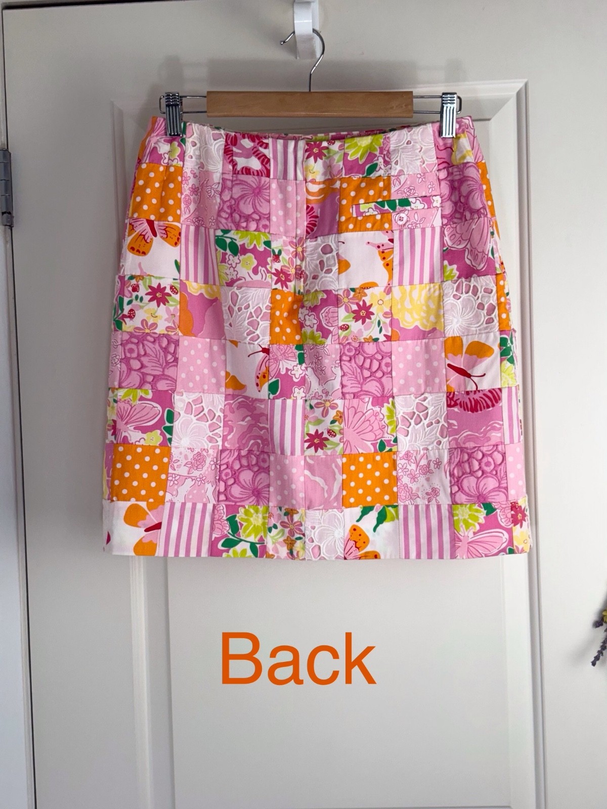 Lilly Pulitzer Pink Mixed Patchwork Lined Skirt S… - image 6