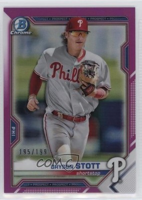 2021 Bowman Chrome Prospects Fuchsia Refractor 195/199 Bryson Stott #BCP-17 3ff