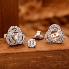 925 Silver Gold Saturn Planet Studs Space Jewelry Astronaut Galaxy Lovers