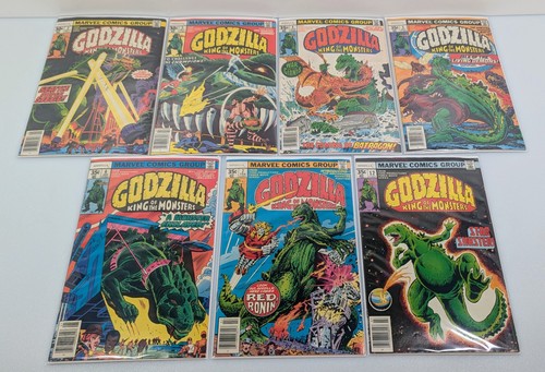 Godzilla #2 - 7 & 12 - 7 Book Lot (Marvel Comics 1977 - 1978) 1st Dr. Demonicus!