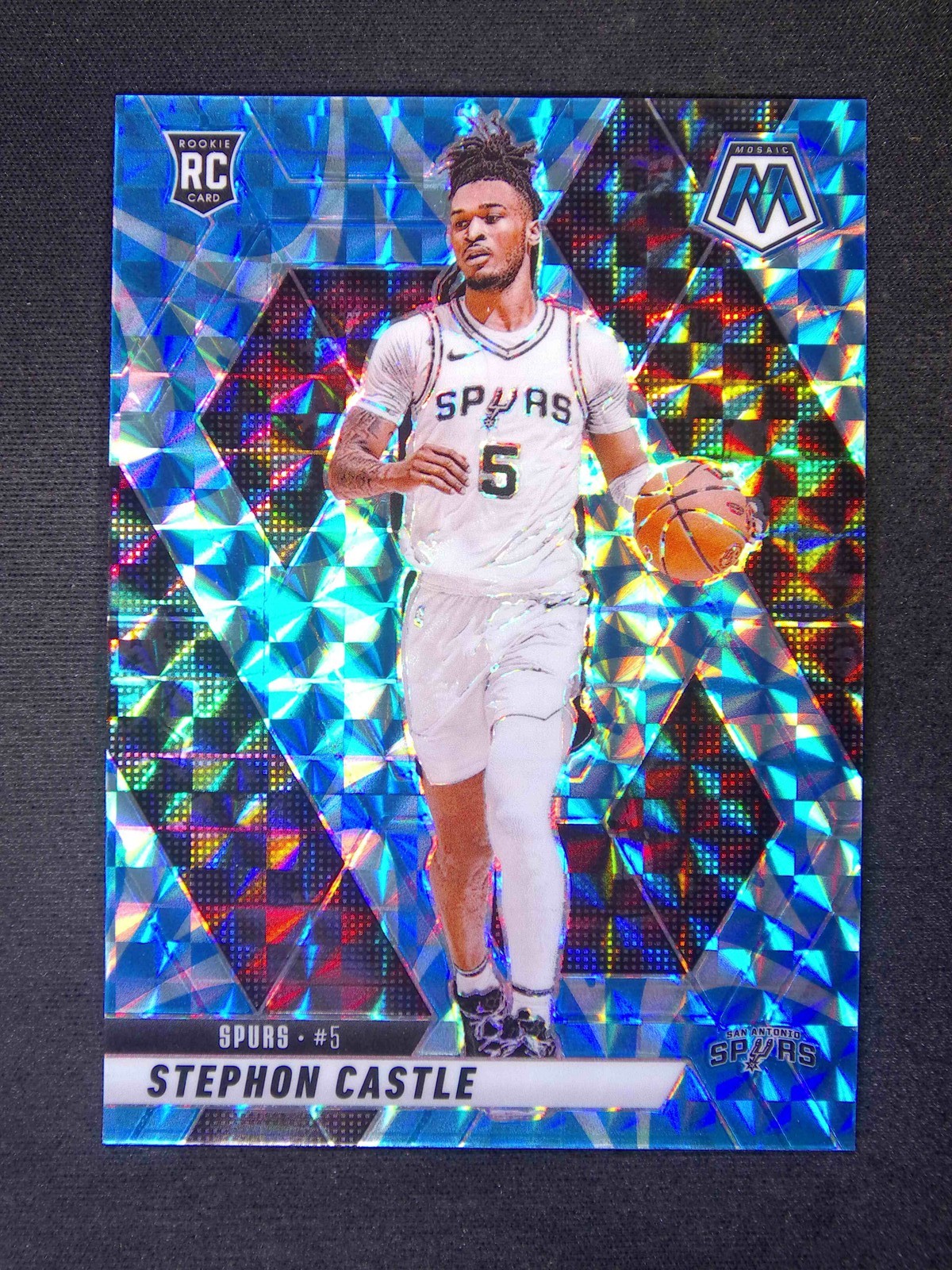 2024-25 Panini Mosaic Stephon Castle #236 RC Rookie Blue Reactive