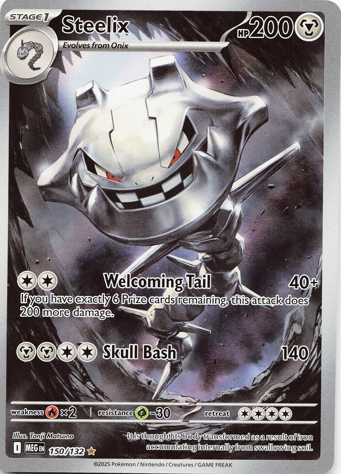 POKEMON Steelix - #150/132 Holo ME01: Mega Evolution NM