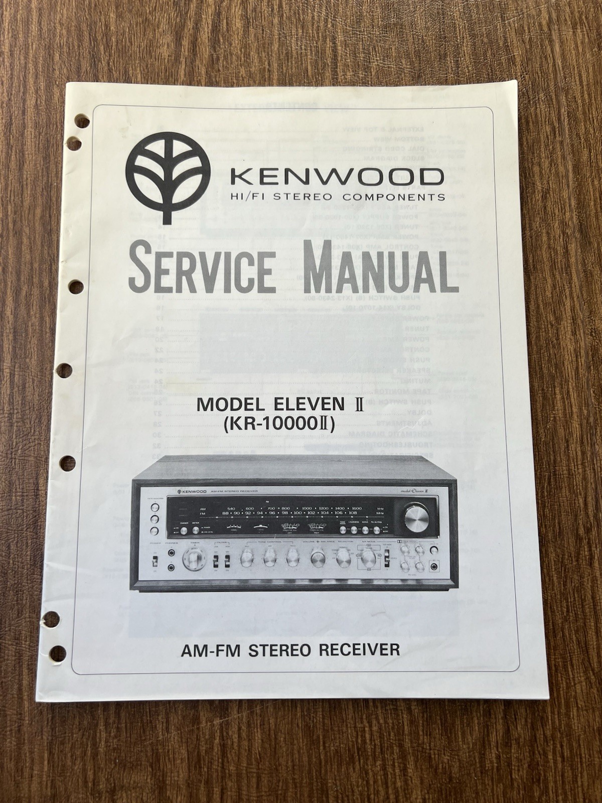 Original Kenwood Receiver Model Eleven II, KR-10000 II Service Manual/Schematic