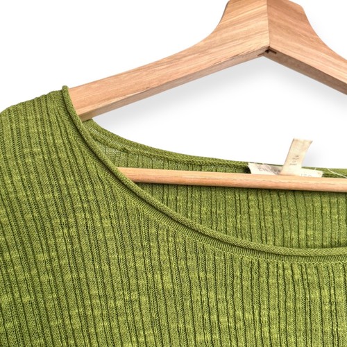 Eileen Fisher Green Organic Linen Cotton Blend Light Weight Sweater Women's XL - 第 5/9 張圖片