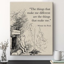 Classic Pooh Bear Quote Wall Art Decor Vintage the Things That Make Me Different