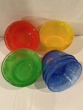 Disney Mickey Mouse Plastic Dinnerware Bowls Set of 12/3 Each Color EUC
