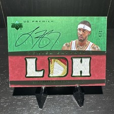 2007-08 UD Premier - Larry Hughes Premier Patches 3 On Card Auto /5