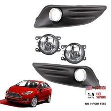 1 Pair of Fog Lights Left and Right with Clear and Black Replacement for
