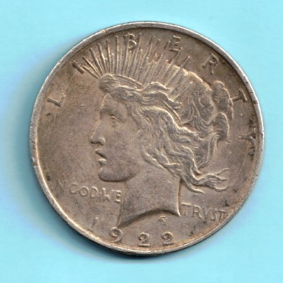 SILVER 1922 D PEACE SILVER DOLLAR UNGRADED - BEAUTIFUL COIN